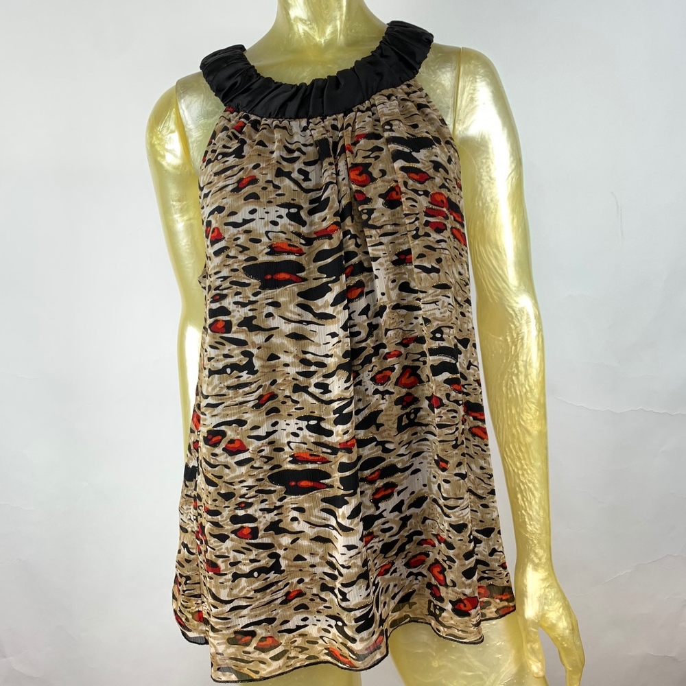 Lane Bryant Plus Cheetah Print Sleeveless Blouse